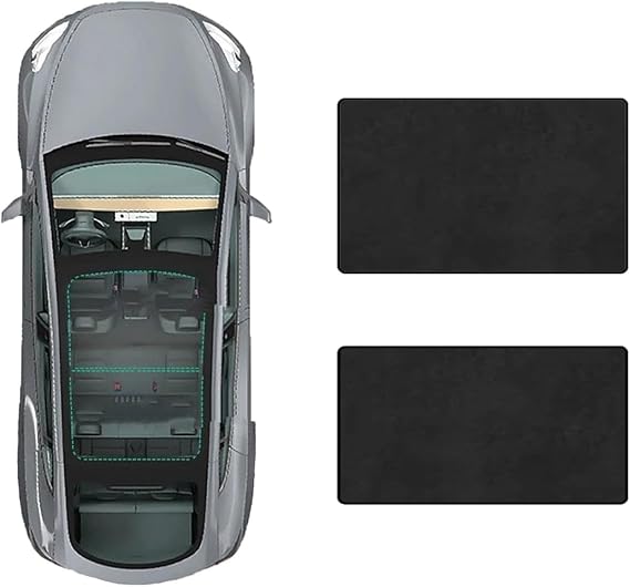 Car Sunroof Sunshade Cover,for Skoda Kamiq GT 2018,Car Sunroof Sunshade Roof Sunscreen Heat Insulation Windscreen Sun Shade,D-Black Suede