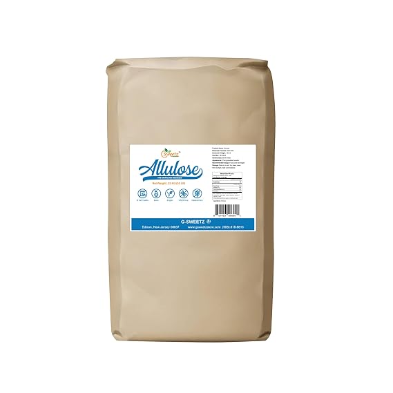 Allulose All Purpose Sweetener; Total Servings 1250; Zero Calorie Sweetener, Sugar-Free Substitute for Baking, Smoothies, Coffee; Low Carb Keto Diet Friendly Food | 25-KG (55-LB)