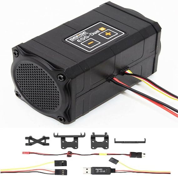 WonVon Car Engine Sound Simulator,Dual ESS Sense Innovations Plus Engine Sound Engine Simulated Module Set for Axial SCX10/SCX10 II
