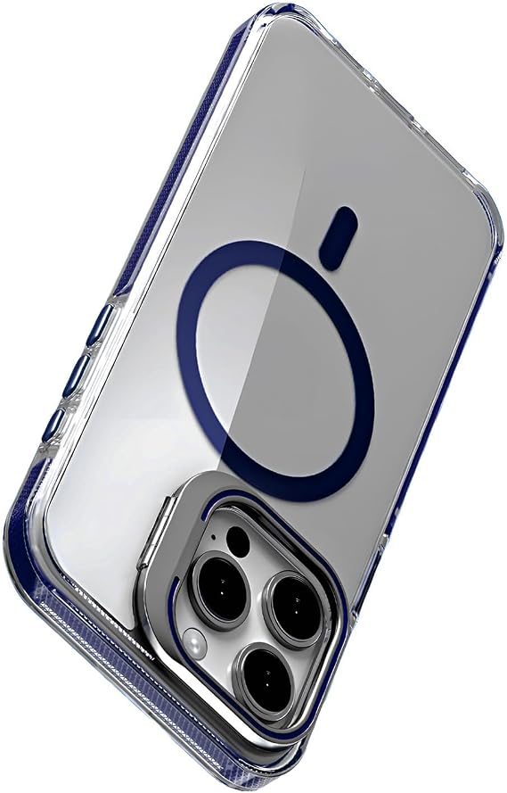 Luxo Series High Quality Case Compatible with Magsafe for Minesk iphone 13 Ultra Transparent Appearance And Ergonomic Design With Stand (White, 13)