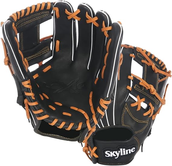 SKYLINE LEXIO LX06BK Baseball Glove for Infield Youth Adults Sports and Adult Baseball Training Competition Glove, Tanned Steer Hide Leather Glove
