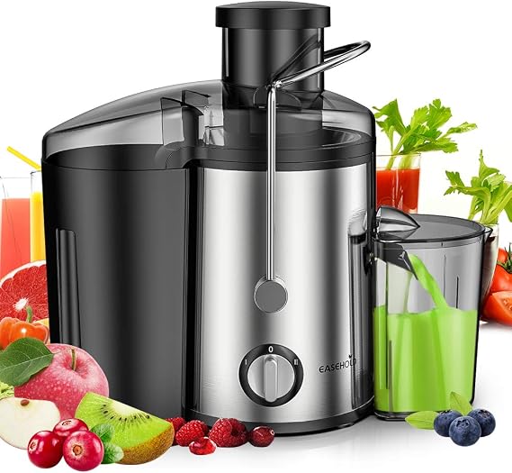 Easehold Juicer Machines Extractor 400W Centrifugal Juicers Electric Anti-Drip Dual Speed BPA-Free with Juice Jug and Pulp Container for Fruit Vegetable