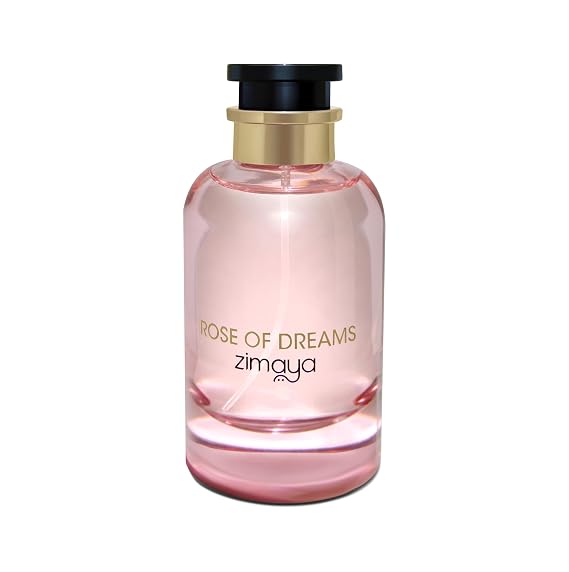 Zimaya Rose of Dreams Pour Femme Eau de Parfum, 3.4 Fl. Oz - Romantic Rose & Amber Scent with Peach & Musk Accents