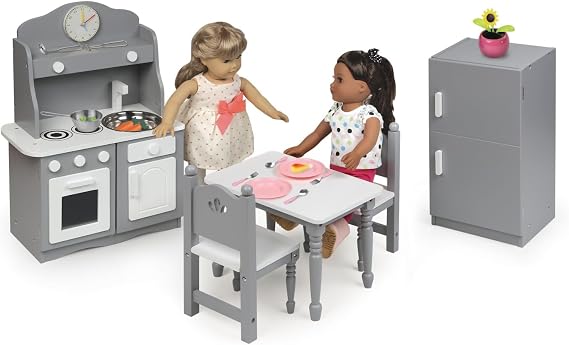 Badger Basket Doll Kitchen Furniture Set for 18-Inch Dolls Complete Play Kitchen Ideal for Creative & Imaginative Play