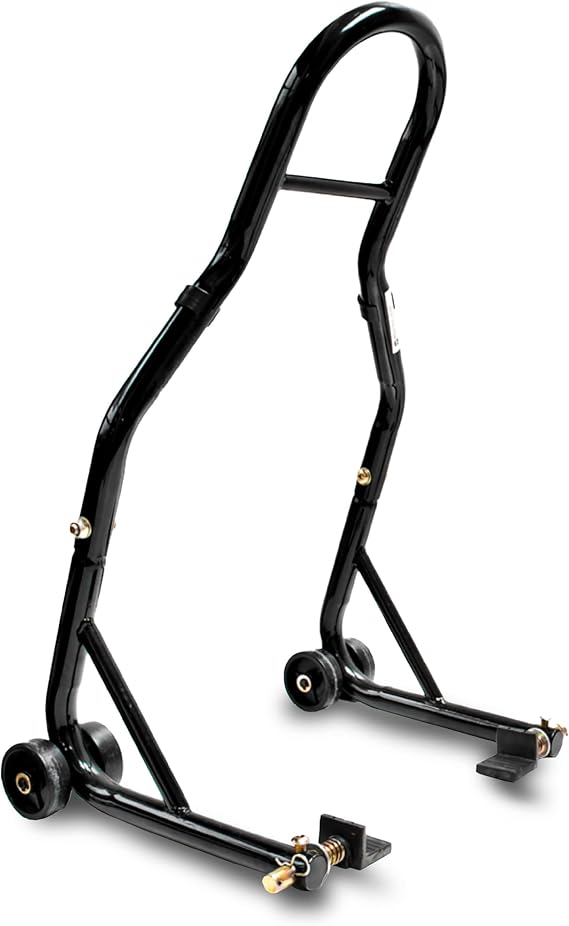 Venom SportBike Motorcycle Stand Lift, Rear Wheel Swingarm Paddle Stand, 850lbs Capacity Universal Paddock Lift Jack Stand, L Adapter, Compatible With Most Yamaha Honda Kawasaki Suzuki BMW Motorcycles