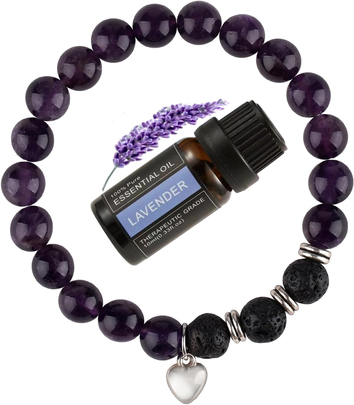 ToMike Best Friend Birthday Gifts for Women Natural Stone Bracelet with Lavender Essential Oil Relaxation Gifts for Women