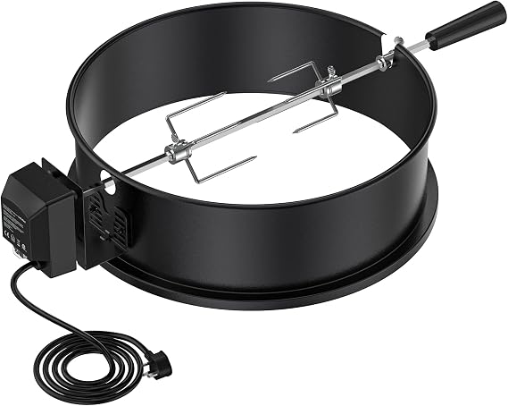 onlyfire Rotisserie Ring Kit for Weber 18" Kettle Charcoal Grills | Chrome Plated Steel Material, Turns Your Kettle Into A Chicken Roaster