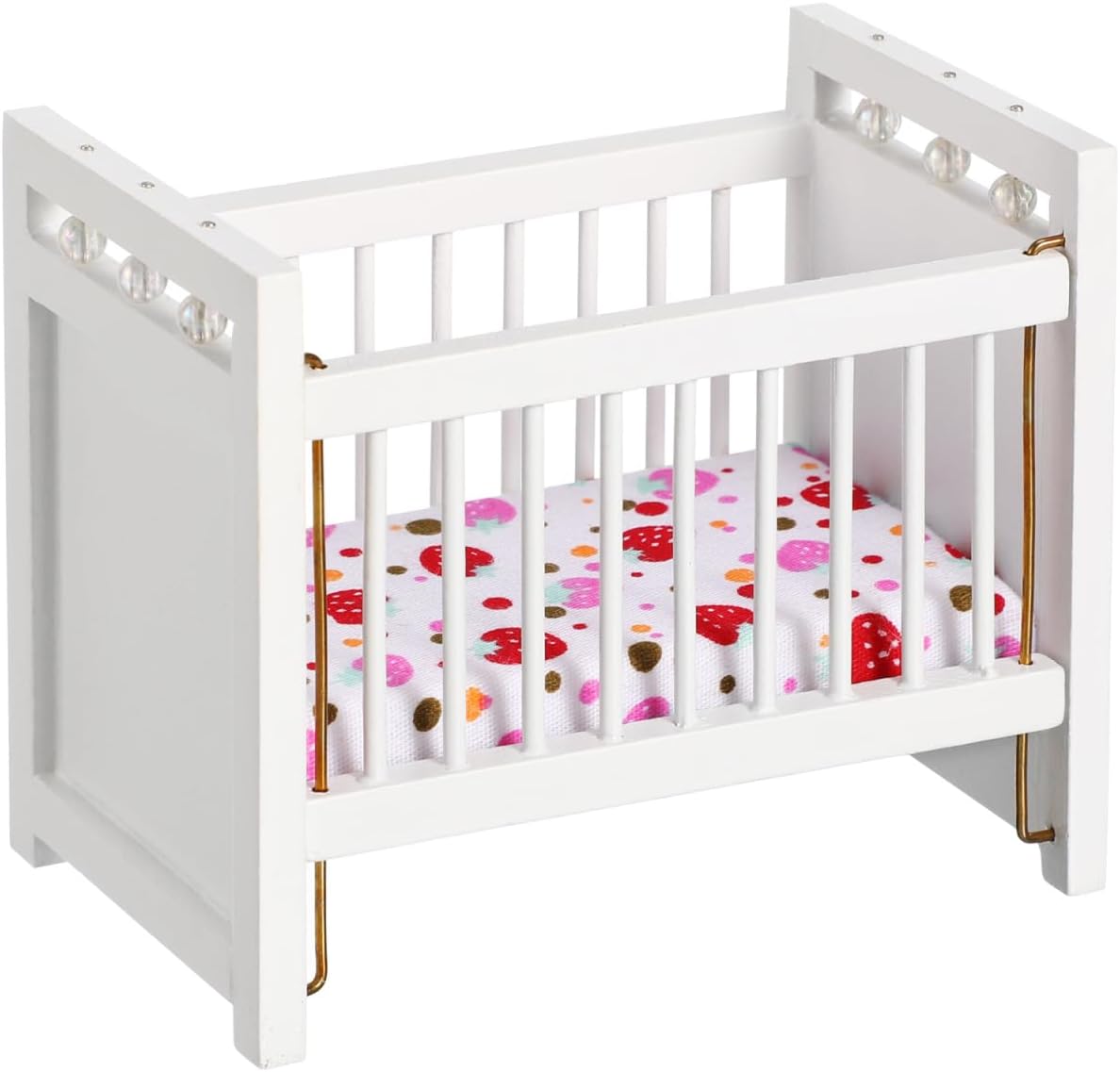 Vaguelly Dollhouse 1:12 Mini Crib Toy Miniature Crib Dollhouse Mini Furniture Cradle Tiny House Doll House Furniture Accessories