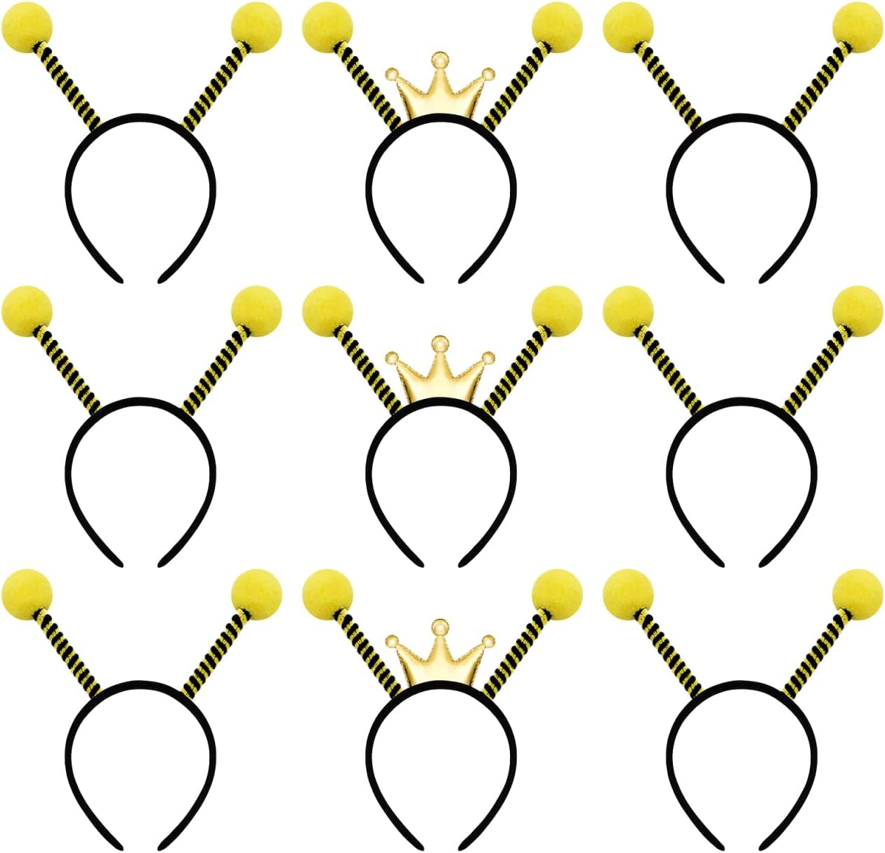 FRCOLOR 9Pcs Bee Headbands for Party Bee Tentacle Headbands Bee Hair Hoop Tentacle Hair Band Costume Headband for Kids Adult