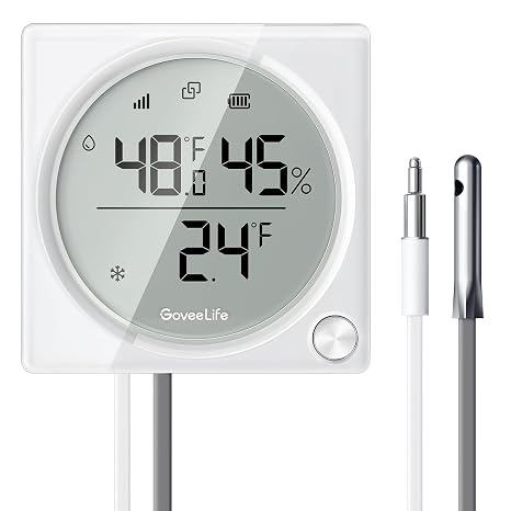 GoveeLife 2.0 Refrigerator Thermometer Dual Probes with LCD, 1-Pack