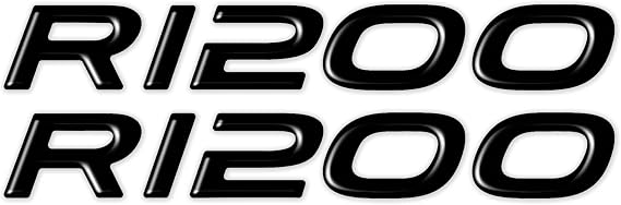 labelbike - 2 3D Stickers Motorcycle Writings R1200 in Resin Compatible with BMW GS - Black Color