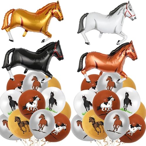 Girouette 24pcs Horse balloons 40x28in Aluminum film Horse balloons Western Cowboy Party Horse Balloons Western party Decorations For Baby Shower Birthday