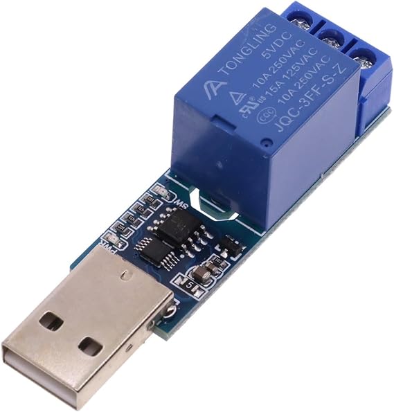 USB Serial Port 1 Channel Relay Module 5V 10A CH340 Overcurrent Protection Computer Command Control Switch Smart Home