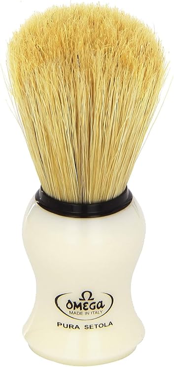 Omega #10066 Shaving Brush Mock Ivory Handle