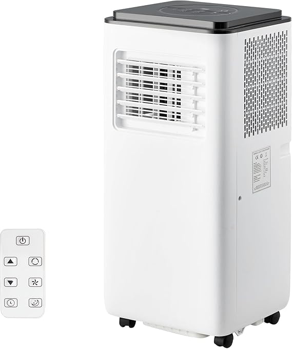 10,000 BTU Portable Air Conditioners, Cools up to 450 Sq. Ft 3-in-1 Movable AC for Room with Dehumidifier Fan Sleep Mode, 24H Timer, Remote Control, and Window Installation Kit Included