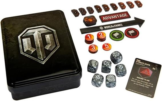 World of Tanks: Gaming Set - Tokens & Dice - Collectible Metal Tin, WOT Miniatures Game, Expansion Accessory Pack, Tabletop Gaming, WOT53