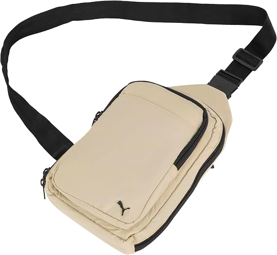 PUMA Women's Doer Sling Backpack with Adjustable Strap, Water Bottle Pocket & Zip Pockets, Sand, One Size