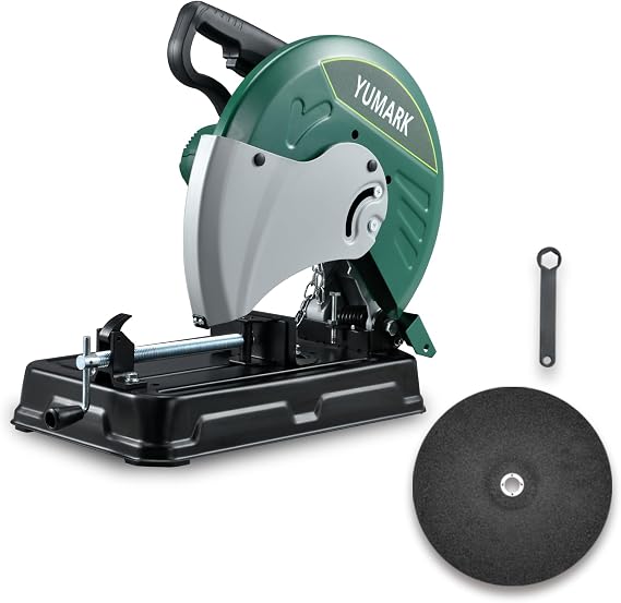 Abrasive Chop Saw, 2400W 3800RPM Steel Cutting Machine, 45 Adjustable Angle Metal Cutting Saw with 14in Blade for Cutting Rebar, Angle Steel, Hollow Pipe