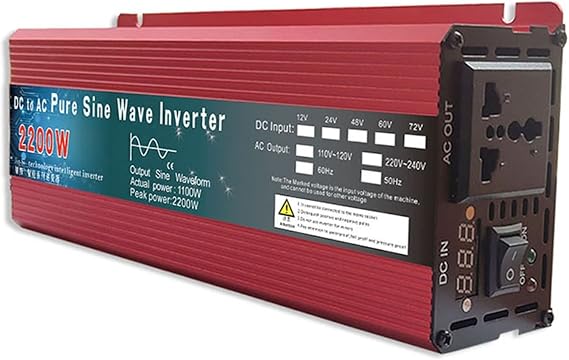 カーインバーター 純粋な正弦波インバーター DC 12 v/24 v 1000 ワット 1600 ワット 2000 ワット 3000 ワットポータブル電源銀行コンバータソーラーインバーター 回路保護1000W 12V,50HZ_1