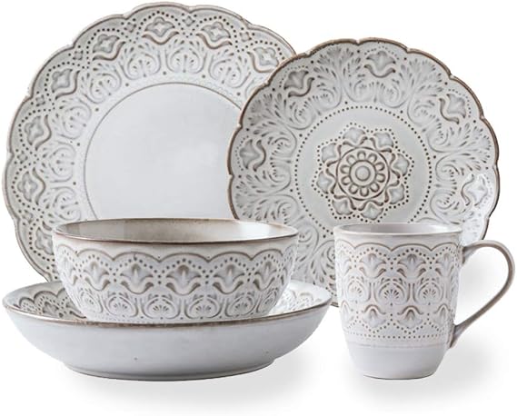 ceramic dinnerware, 16 piece dinnerware set, ceramic dinner set, european pastoral style, complete table
