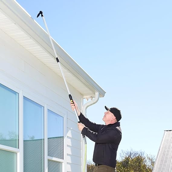 Telescopic Gutter Cleaning Wand Lightweight Tool with Rotating Nozzle