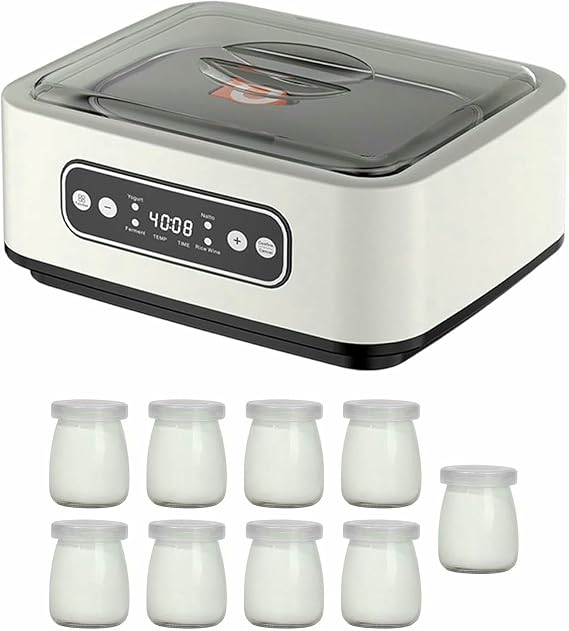 Yogurt Maker with 9 Cups, Household Small Kitchen Appliances, DIY Ice Cream Pudding Maker Automatic Yogurt Machine