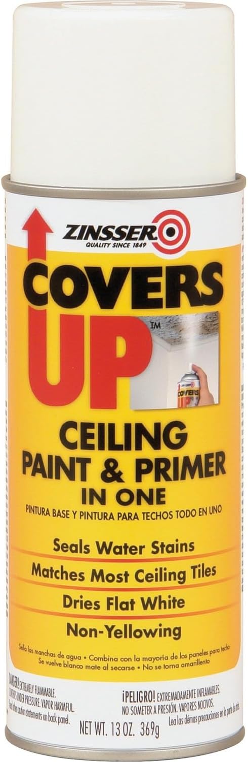 Zinsser Covers Up Ceiling Paint & Primer Spray, White