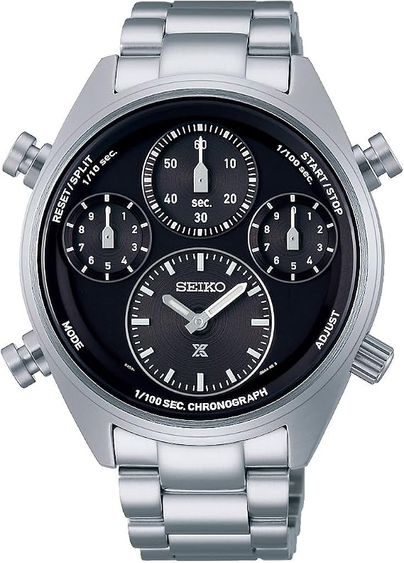 Seiko Watch Prospex Speedtimer Solar Chronograph, 1/100 Second Measurement, Men's, Black, Bracelet Type