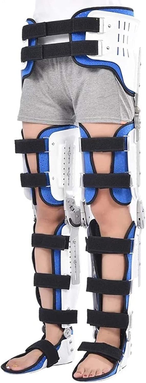 Knee Support Brace, Hip Knee Ankle Foot Orthosis Braces with Walking Boots, Full Leg Brace Adjustable Knee Immobilizer Brace, Articulated Knee Orthosis