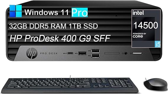 HP Prodesk 400 G9 SFF Mini PC Desktop Computer, Business Home Office
