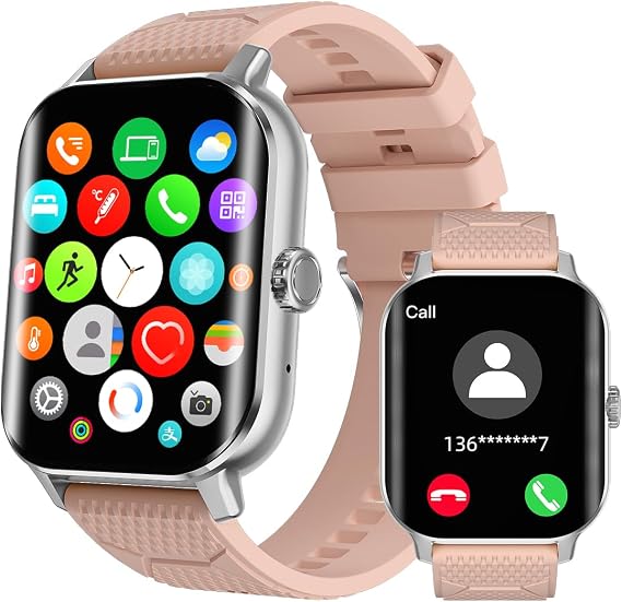 Rogbid Smart Watch for Women with Call: 2.01 Amoled Fitness Tracker with 24-Hour Heart Rate SpO2 Sleep Monitor Blood Pressure 5ATM Waterproof 123 Sport Mode Watch for Women Gift iPhone Android Phones