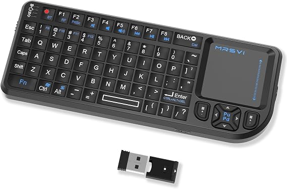 Mini Keyboard with touchpad, mini Bluetooth Keyboard, 2.4G Ultra-Thin Handheld Wireless Portable Keyboard, Suitable for PCs/Tablets/TVs/Smartphones, Ideal for Travel
