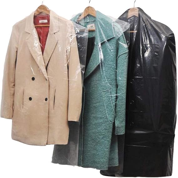 20Pcs Dry Cleaner Bags Plastic Clear Can be Hung Transparent Clothing Dust Cover