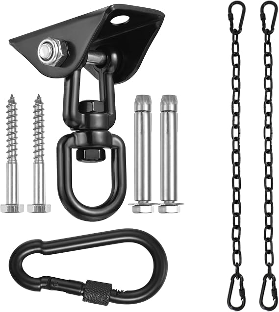 Hammock Hanging Kit, Porch Swing Hanging Kit with 2Pcs Hanging Chair Chain for Hammock Swing Hanging Chair Punching Bags Sandbag Yoga Gym
