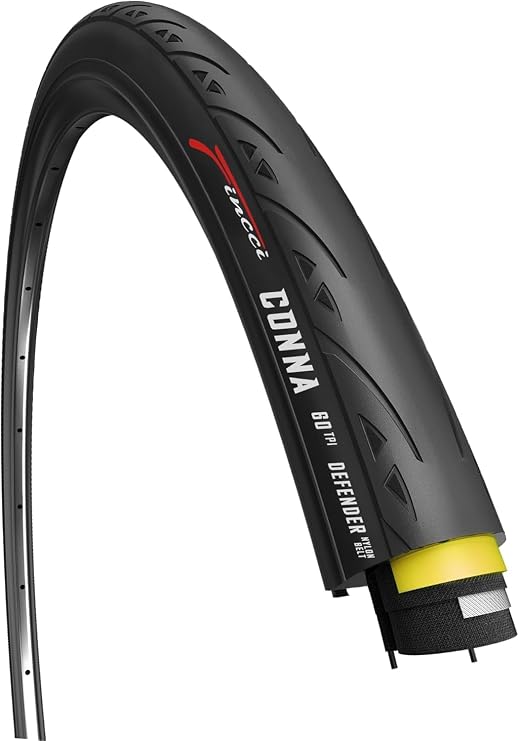700 x 23C Road Bike Tire - Foldable 23-622 with 1mm Anti Puncture, 60 TPI