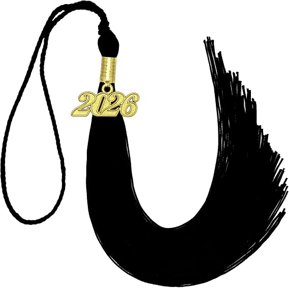 2026 Graduation Tassel Black with 2026 Year Gold Charm for Graduation Ceremony