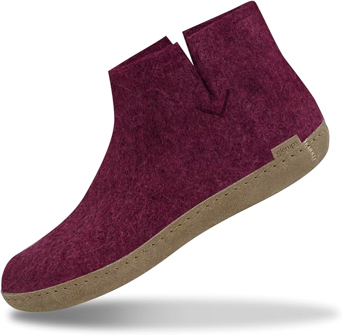 Glerups 100% quality wool mix Boot Slipper with leather sole - Unisex