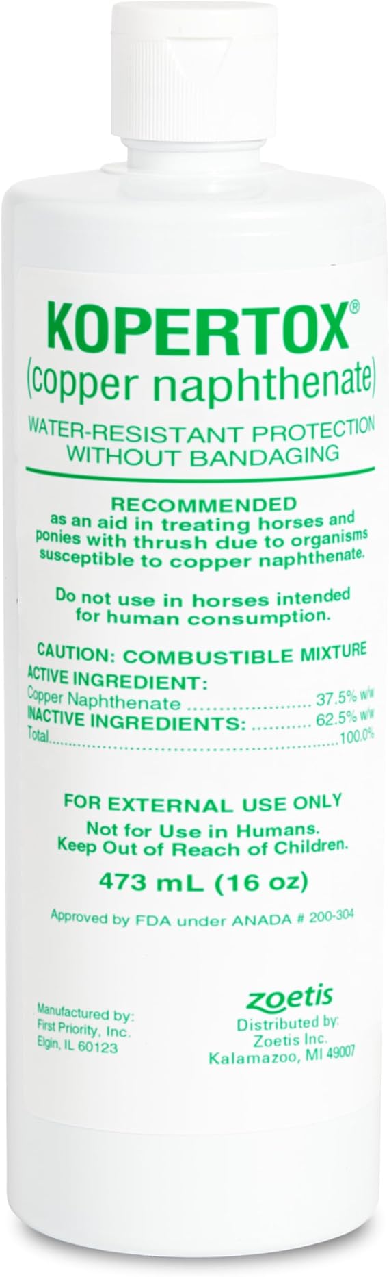 Kopertox (copper napthenate) Water-Resistant Thrush Treatment for Horses and Foals, 16 oz