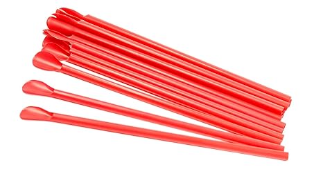 8" Unwrapped Red Spoon Straw - Box of 300ct