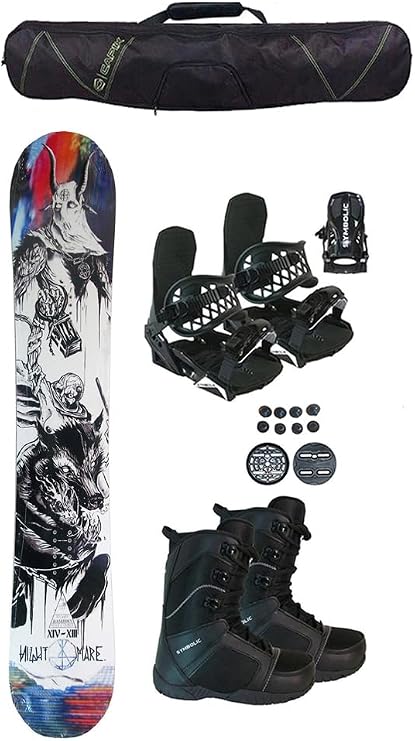 Symbolic Nightmare Baphomet Snowboard & Bindings & Boots with Bag Bonus Complete Package