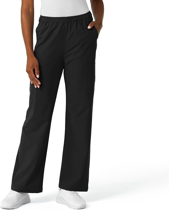 Wink NURTUR Women's Straight Leg Cargo Scrub Pant, Black, XL TAL
