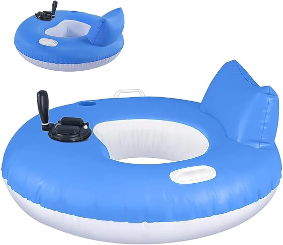 Motorized Inflatable Lounger, Motorized Pool Float for Adults, Built-in Motor Rechargeable Float with Cup Holder Backrest Pump, Portable Tanning Mattress for Swimming Pool Lake Beach Summer Outdoor