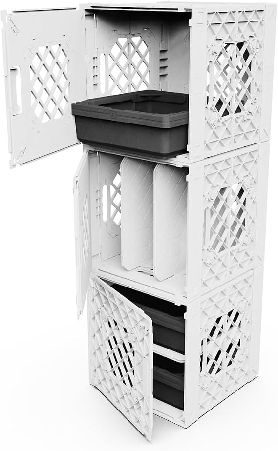 Tool Tower, White, Tray (Black)