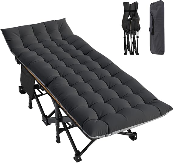 Barbella Folding Camping Cot, Folding Cot Camping Cots for Adults, Portable Sleeping Cot with Mattress Foldable Outdoor Bed Camp Cots Guest Bed with Carry Bag for Home, Office & Outdoor Use