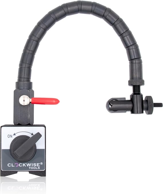 Clockwise Tools Magnetic Base, MGBR-04, Flexible Arm Magnetic Stand for Digital Dial Indicators, 176lbs Max Pull