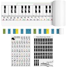 Piano Learning Kit with Note Staff Stickers, Keyboard & Note Staff Chart Guide, Transposition Ruler - Complete Piano Keyboard Tool for Beginners to Recognize Notes, Master Key Transposition