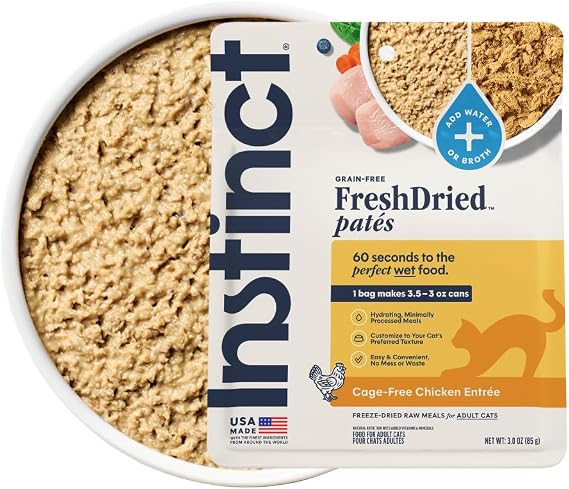 Instinct FreshDried Pates, Freeze Dried Cat Food, Chicken, 3 oz. Bag