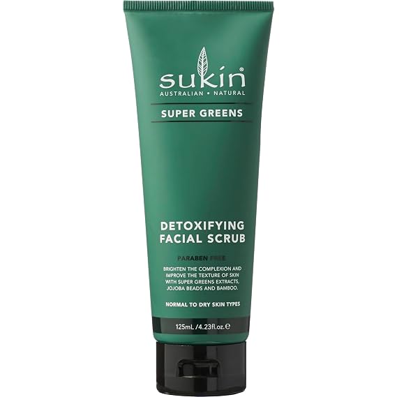 Sukin Super Greens Detoxifying Facial Scrub, 4.23 FL. Oz.