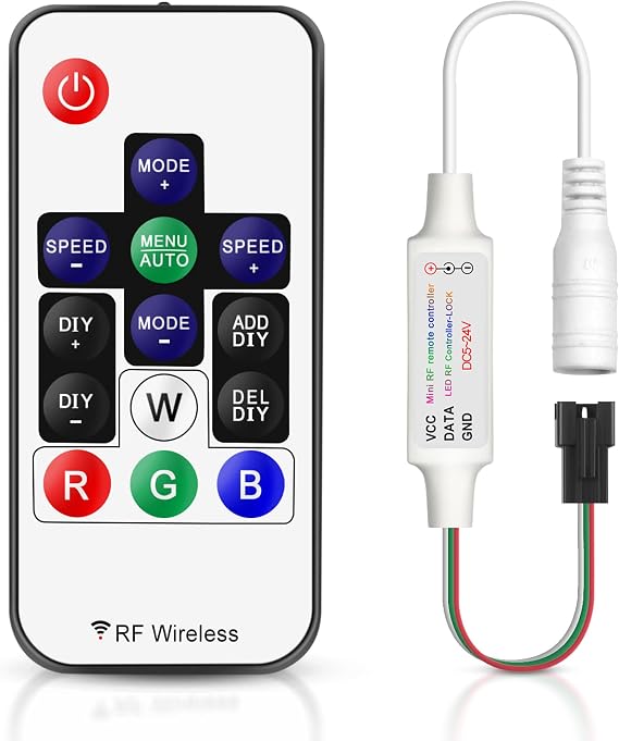 14 Key Wireless RF RGB DIY LED Controller, DC 5-24V Light Remote