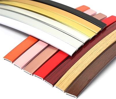 U-Shape Edge Banding, 5m PVC Self Adhesive Veneer Edging Trim, Peel and Stick Trim Molding, Flexible Mirror Border Edge Protector for Countertop Table Cabinets ShelvesGlossy Gold,18mm